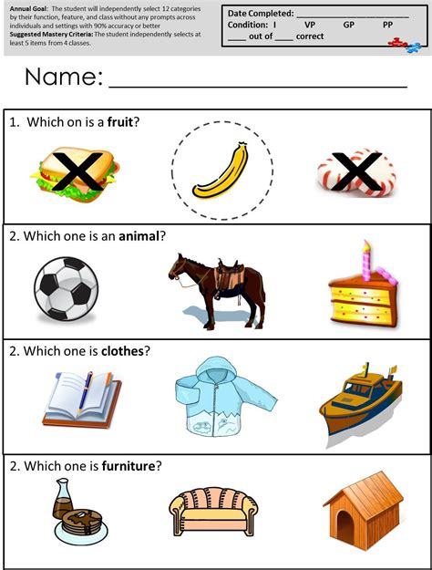 printable worksheets  autism classrooms