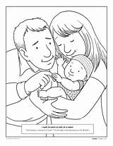 Coloring Parents Baby Pages Mom Mother Lds Father Family Dad Honor Color Kids Child Another Primary Drawing 2009 Children Friend sketch template