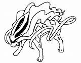 Coloring Pages Raikou Pokemon Suicune Getdrawings Getcolorings sketch template