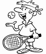 Pages Tennis Coloring Printable Mycoloring Kids sketch template