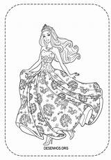 Princesa Vestido Boneca sketch template