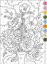 Color Numbers Adults Coloring Number Paint Flowers Nicole Pages Printable Adult sketch template