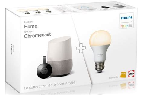 fnac google home google chromecast kit philips white  ampoules