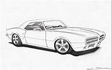 Coloring Pages Pontiac Gto Car Firebird Drawing Camaro Cars Drawings 1968 1969 Pencil Cartoon Template sketch template