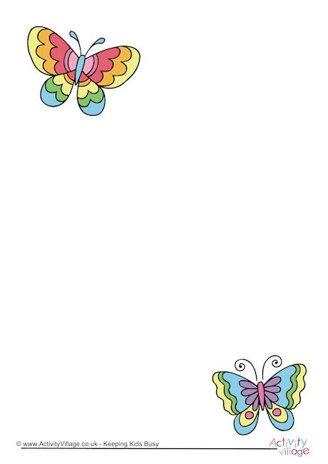 butterfly writing paper