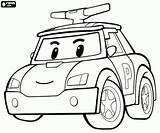 Poli Coloring Robocar Pages Car Police Cars sketch template