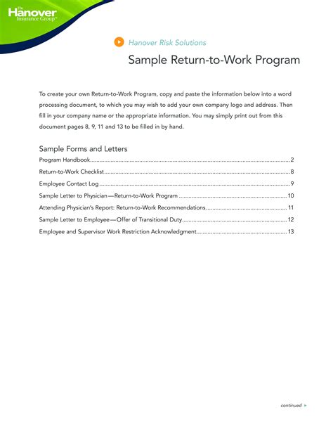 return  work letter templates  allbusinesstemplates