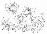 Mouse House Stampendous Mice Rubber Stamp Angel Cling Mounted Stm Stamps Christmas Coloring Number Part Colour sketch template
