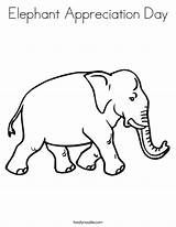 Elephant Coloring Appreciation Walking Outline Twistynoodle Built California Usa Print Cursive Noodle sketch template