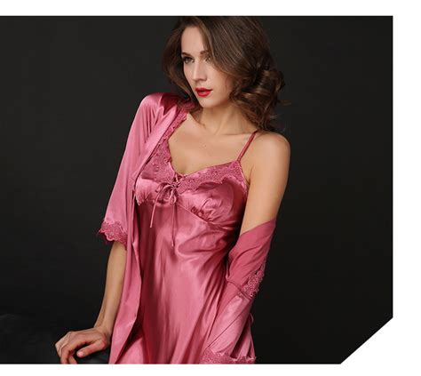 luxury silk women sexy sleepwear robes nightgown elegant ladies pajamas