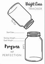 Loss Weight Bullet Journal Tracker Printable Pages Jar Mason Planner Chart Motivation Thepetiteplanner Board Printables Bujo Progress Stickers Healthy Petite sketch template