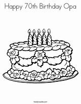 Birthday Coloring Happy Cake 70th Grandma Granny Pawpaw 100th Worksheet Sheet Opa Pages 1st Twistynoodle Print Noodle Twisty Candles Add sketch template