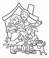 Family Coloring Pages Colouring Printable Kids Families Print House Happy Book Color Prairie Rock Lee General Little Books Members Worksheet sketch template