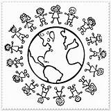 Colorat Ziua Internationala Copiilor Planse Copii Iunie Imagini Pamantului Jurul sketch template