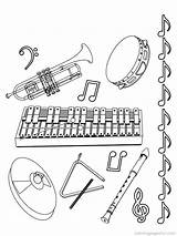Coloring Instruments Musical Pages Printable Music Instrument Kids Clip Colouring sketch template