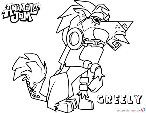 animal jam coloring pages greely  printable coloring pages