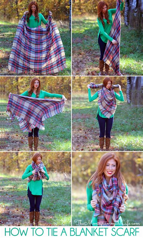 the monogrammed life how to tie a blanket scarf