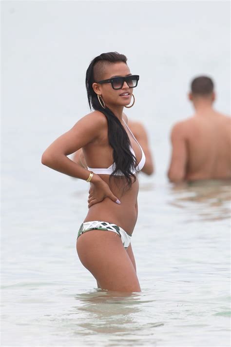 cassie ventura in a white bikini in miami beach july 2013