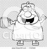 Chubby Beer Man Outlined Coloring Clipart Cartoon Vector Thoman Cory sketch template