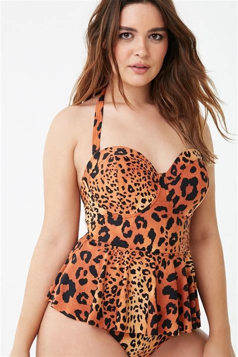 our pick forever 21 leopard print one piece swimsuit flattering plus