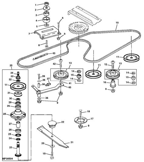 diagram  install belt  john deere  deck mower