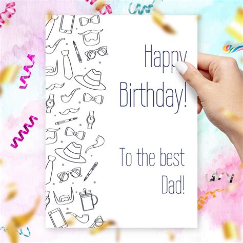 birthday card    dad template editable