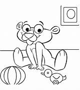 Coloring Pages Cartoon Panther Momjunction Pink Fetur sketch template