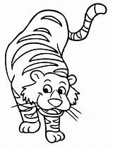 Tiger Coloring Kids Printable Pages sketch template