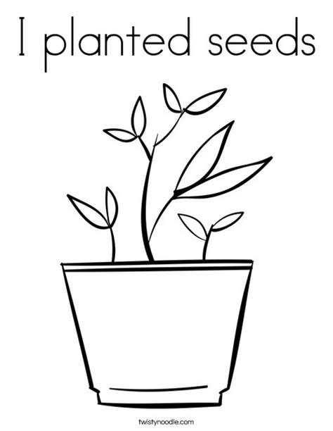 planted seeds coloring page twisty noodle