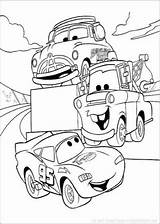 Coloring Cars Mcqueen Mater Doc Lightning Printable Hudson Movie Disney Tow Sally Hit sketch template