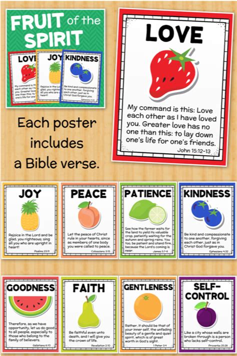 fruit   spirit posters  bible verses  writing prompts