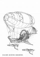 Verne Jules Steampunk Extraordinary sketch template