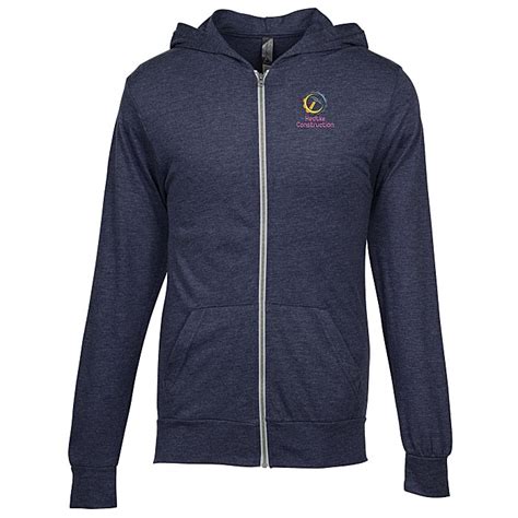 Platinum Tri Blend Lightweight Full Zip Hoodie