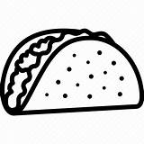 Tacos Taquito Tortilla Outline Webstockreview Cricut Keramik Konsep Iconfinder sketch template