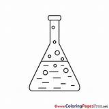 Sheet Colouring Flask Chemistry Coloring Title sketch template
