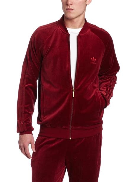 adidas originals superstar mens velour red track suit sz xl jacket