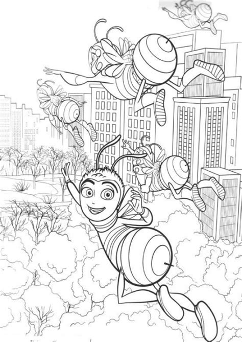 bee  coloring page drawing