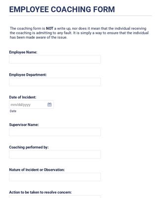 employee coaching form template jotform
