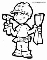 Construction Worker Drawing Coloring Getdrawings Pages sketch template