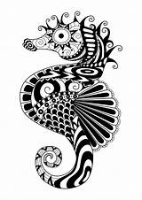 Zentangle Coloring Pages Sea Horse Adult Print Adults Kids Printable Color Beautiful Doodle Justcolor Choose Board Nggallery sketch template