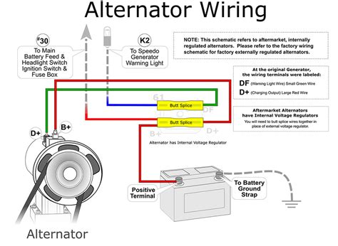wiring diagram    wire alternator  vw vw generator  alternator conversion