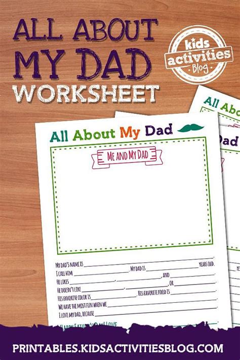 dad printable worksheet  fathers day etsy dad