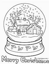 Coloring Christmas Pages Snow Printable Globe Kids Winter Sheets Globes Color Book Print Colouring Clipart Preschool Popular Online Fastseoguru Choose sketch template