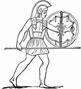 Greek Ancient Greece Coloring Soldier Spartan Drawing Shield Clipart Pages Army Etc Sword Getdrawings Usf Edu Original Large Galleries sketch template