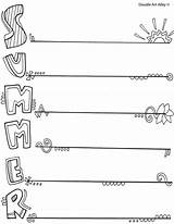 Coloring Pages Family Summer Alley Doodle Reunion Acrostic Poem sketch template