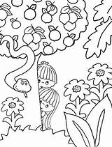 Eve Adam Coloring Pages Kids Para Bible Coloring4free Eva Crafts School Sunday Desenhos Colorir Sheets Preschool Bíblicos Serpent Getdrawings Imprimir sketch template