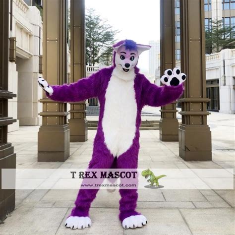purple fox dog fursuit fox mascot costumes trexmascot
