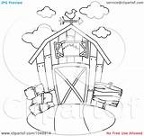 Barn Coloring Outline Pages Illustration Red Royalty Bnp Studio Rf Clip Getcolorings Color Printable Print sketch template