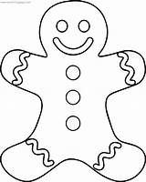 Gingerbread Coloring Cookie Man Christmas Pages Template Printable Happy Cute Crafts Men sketch template