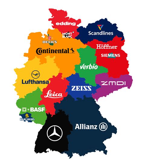 Die Firmenländer Von Deutschland A German Brand Map